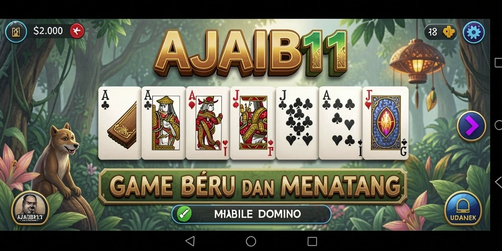 Screenshot AJAIB11 menunjukkan keseruan dan interaksi dalam permainan Domino.