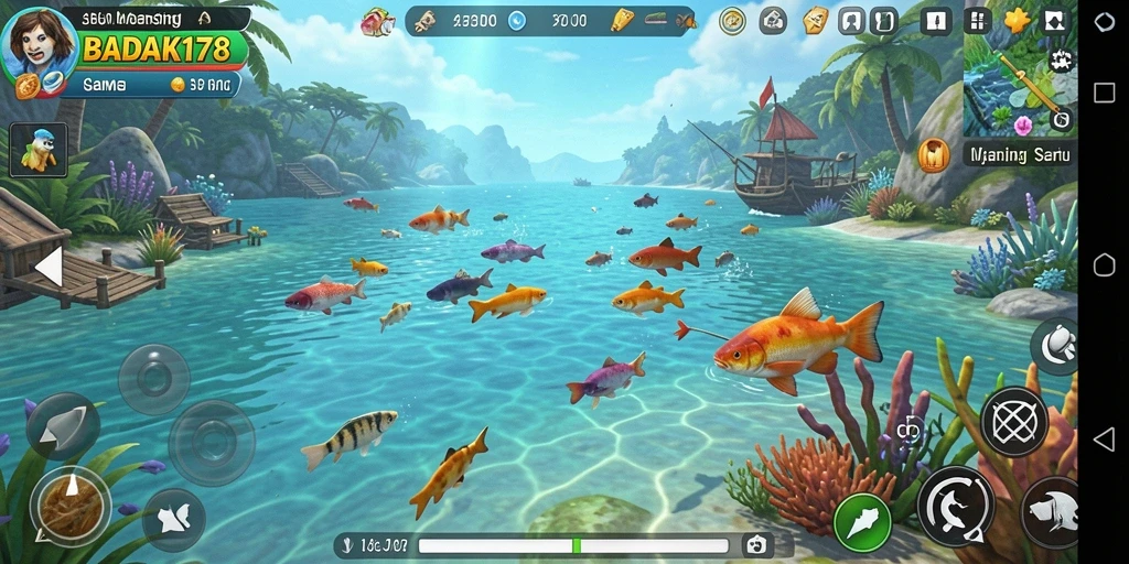 Gameplay seru BADAK178 yang menunjukkan pengalaman memancing yang realistis.