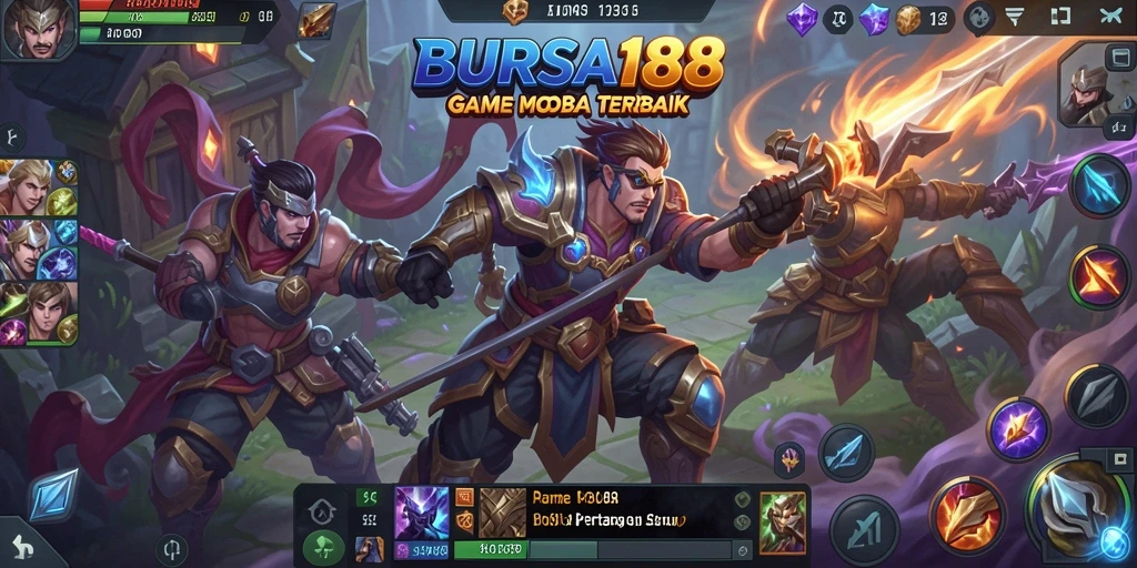 Screenshot BURSA188 menampilkan pertempuran seru antara karakter.