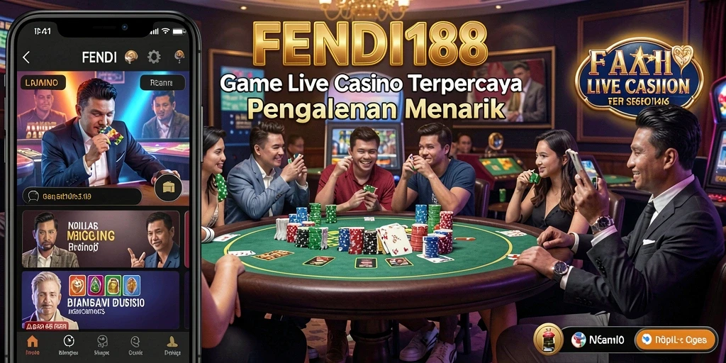 Tampilan gameplay Live Casino yang mendebarkan dari FENDI188.