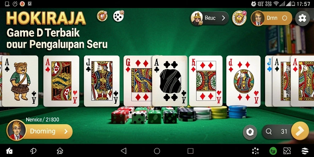 Screenshot HOKIRAJA menampilkan aksi seru permainan Domino.