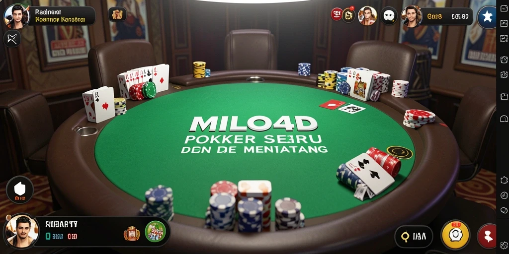 Tampilan gameplay Poker yang seru dan menantang di MILO4D.