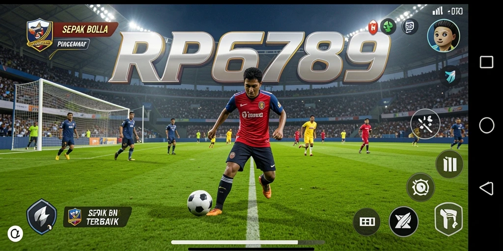 Tampilan gameplay seru dalam game sepak bola RP6789.