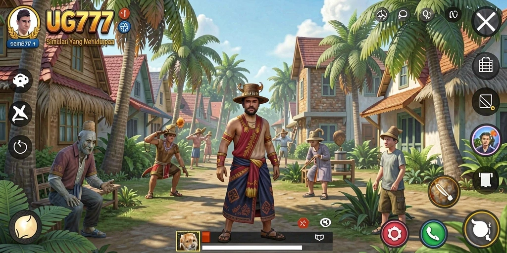 Tampilan gameplay UG777 dengan interaksi karakter yang seru.